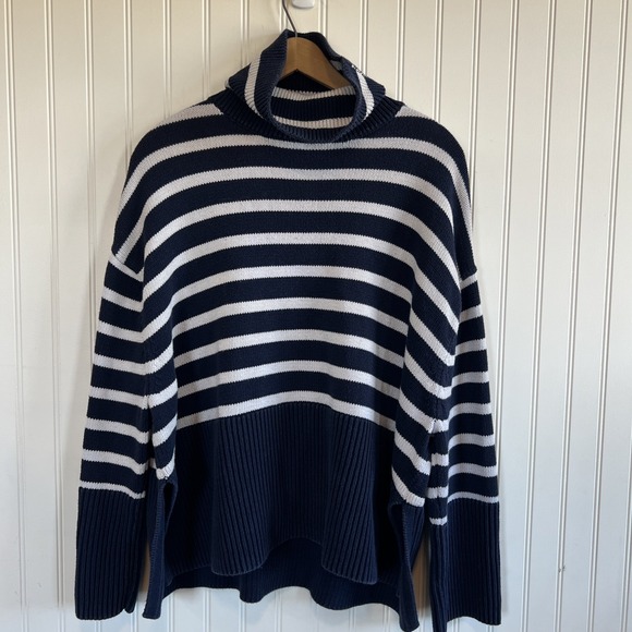 GAP Sweaters - Classic Old Money Sailor Gap Sweater Stripes Navy Blue Large Oversized Boxy
